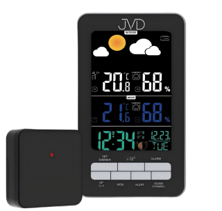JVD Digitální černá rádiem řízená meteorologická stanice JVD RB6687.1 