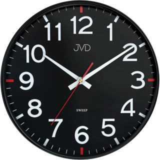 JVD Pastelové černé nástěnné tiché netikající hodiny JVD HX2508.2