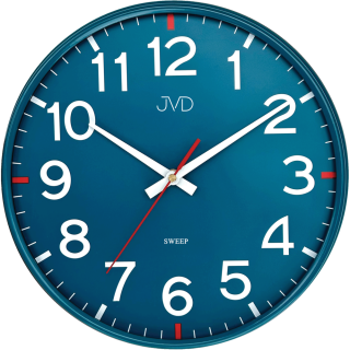 JVD Pastelové modré nástěnné tiché netikající hodiny JVD HX2508.4