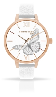 Dámské luxusní designové hodinky SUNDAY ROSE Alive BUTTERFLY SENSE SUN-A04