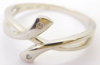 Klenoty Budín Dámský diamantový prsten z bílého zlata s diamanty vel. 54 0,016CT 585/1,92gr B0129
