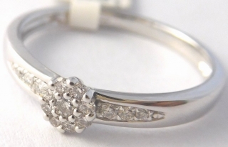 Klenoty Budín Zásnubní diamantový prsten z bílého zlata s 15ks diamantů 585/1,87gr 3861211