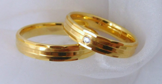 Klenoty Budín Elegantní zlaté snubní prsteny Couple 585/1000 4N18