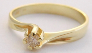 Klenoty Budín Zásnubní zlatý diamantový prsten s diamantem vel. 59 585/2,55gr 17-01 211 T277